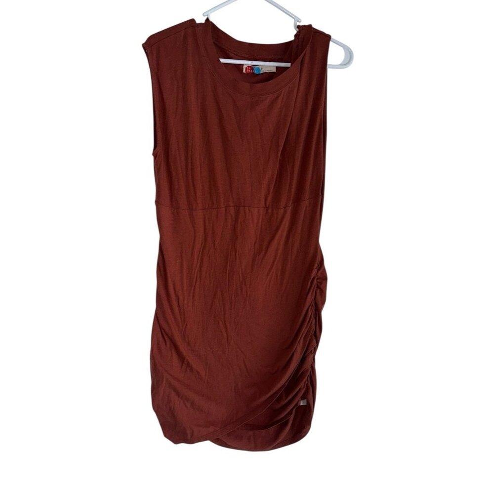 Free People Beach Women's Jacinta Mini Dress Sz L Tulip Wrap Red Maple Syrup